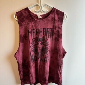 Obey Graphic Tank Top “Make Art Not War”